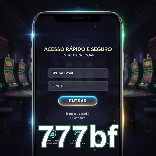 Tela de login da plataforma 777bf com acesso rápido.