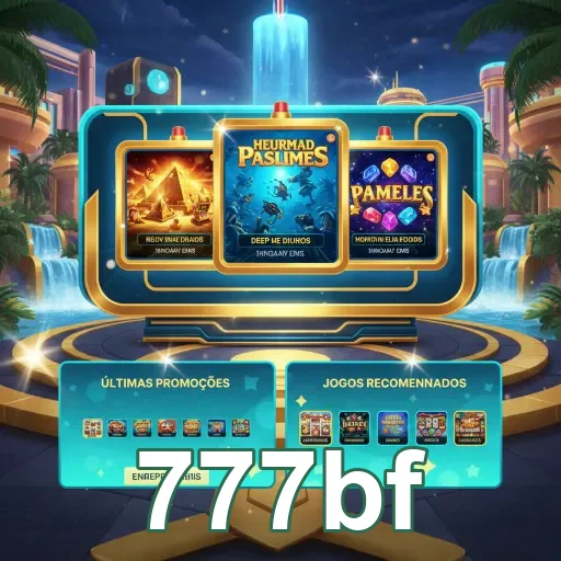 Interface do cassino 777bf exibindo jogos e promoções.