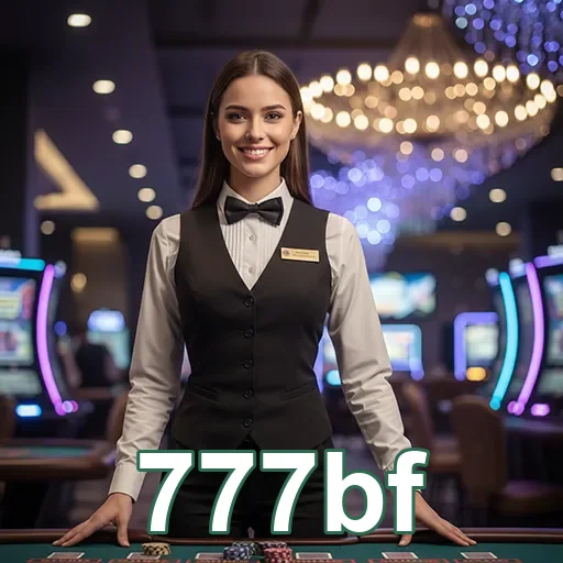 Funcionária do 777bf oferecendo suporte VIP em cassino.