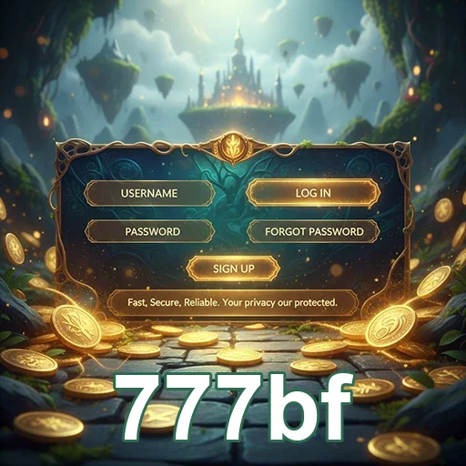 Tela de login do aplicativo 777bf com campos de usuário e senha.
