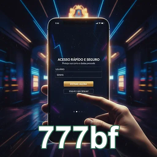 Tela de cadastro rápido e seguro da 777bf em smartphone.