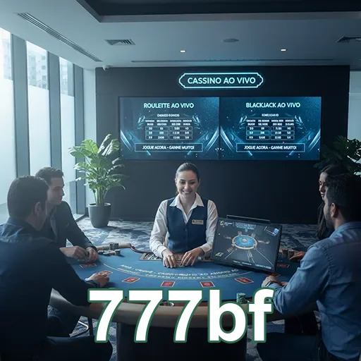 Jogadores na mesa de cassino ao vivo da 777bf.