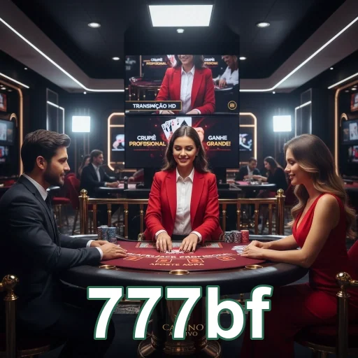 Jogadores interagem em mesa de cassino ao vivo no 777bf.