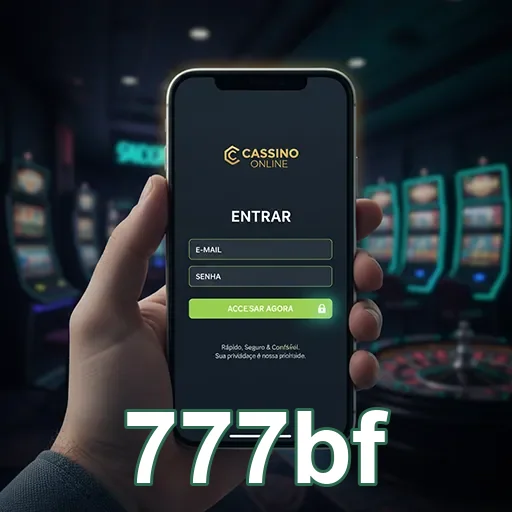 Tela de login do 777bf com opções de acesso simples.