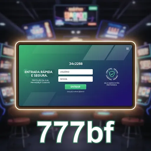 Tela de login rápida do site 777bf para apostas seguras.