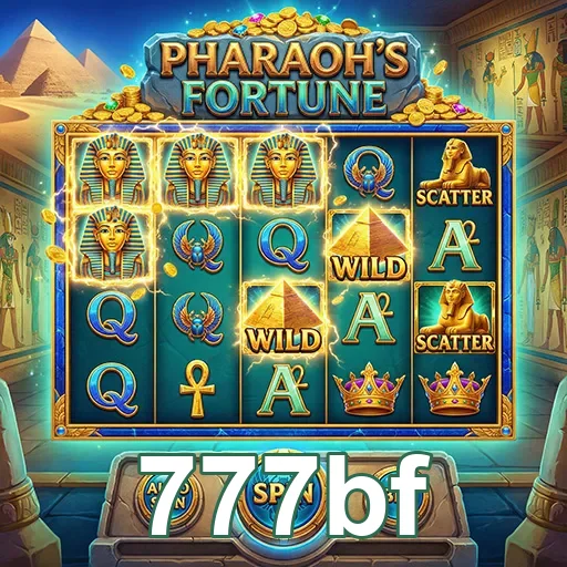 Interface do 777bf com o slot Pharaoh's Fortune em destaque.