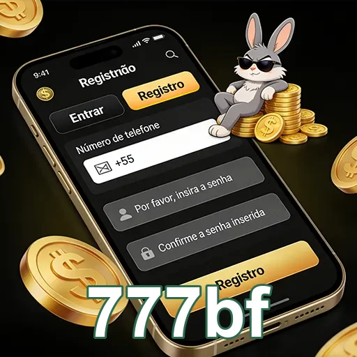 Tela de cadastro do 777bf com interface simples e rápida.