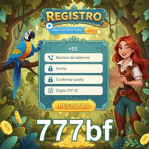 Tela de registro do 777bf com campos para cadastro de usuário.