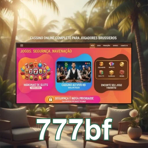 Interface do 777bf com slots e jogos ao vivo para usuários.