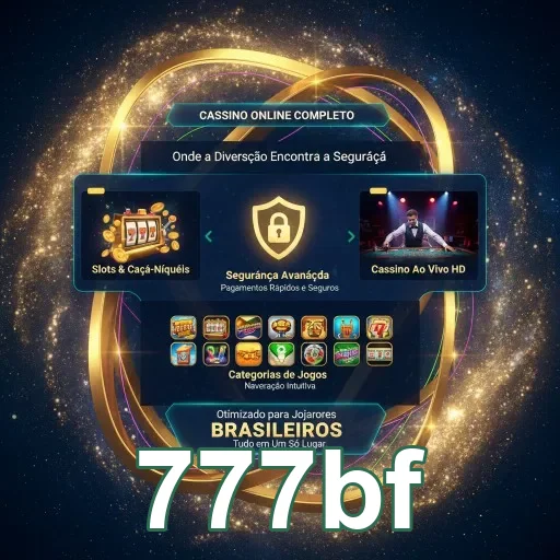 Interface do cassino online 777bf com várias categorias de jogos.