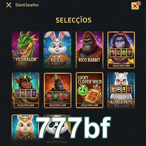 Tela da plataforma 777bf com jogos de slots populares.