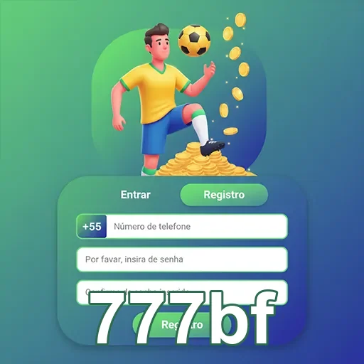 Interface de registro do 777bf com jogador e moedas.
